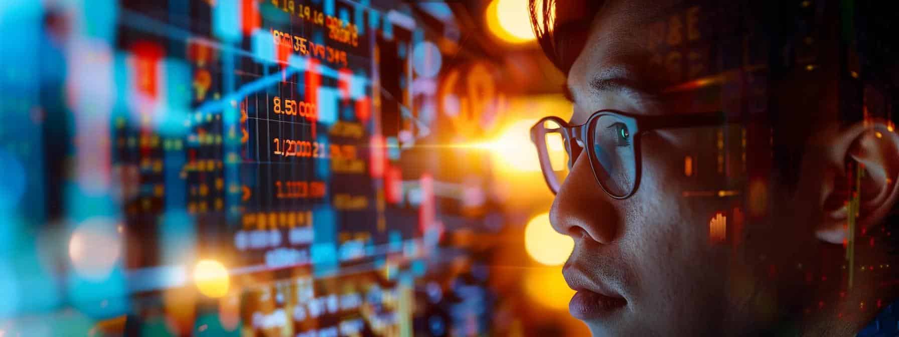 a dynamic and engaging composition showcasing a financial analyst thoughtfully examining stock market trends, surrounded by vivid graphs and charts that symbolize intrinsic value calculations and investment strategies under a warm, focused light. a dynamic and engaging composition showcasing a financial analyst thoughtfully examining stock market trends, surrounded by vivid graphs and charts that symbolize intrinsic value calculations and investment strategies under a warm, focused light.