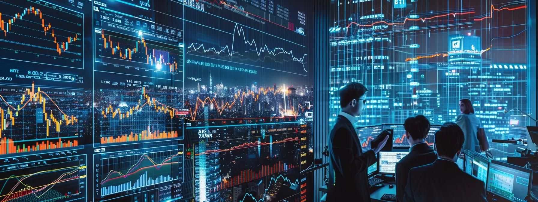 a dynamic stock market scene captures the intensity of trading, with vivid charts displaying fluctuating prices, a bustling crowd of investors absorbed in their screens, and an illuminated city skyline symbolizing the ever-evolving psychological landscape of finance. a dynamic stock market scene captures the intensity of trading, with vivid charts displaying fluctuating prices, a bustling crowd of investors absorbed in their screens, and an illuminated city skyline symbolizing the ever-evolving psychological landscape of finance.