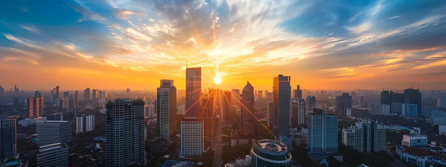 a serene sunset over a bustling city skyline, symbolizing the steady growth of wealth through long-term stock investments, with vibrant colors reflecting on glass skyscrapers. a serene sunset over a bustling city skyline, symbolizing the steady growth of wealth through long-term stock investments, with vibrant colors reflecting on glass skyscrapers.