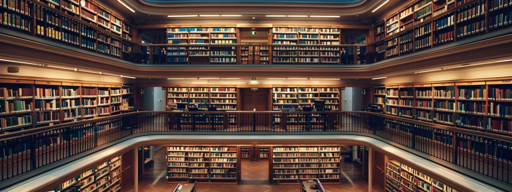a sprawling library filled with neatly organized books on investment and finance, illuminated by warm, soft light, showcasing an inviting workspace where knowledge and strategy converge for long-term stock success. a sprawling library filled with neatly organized books on investment and finance, illuminated by warm, soft light, showcasing an inviting workspace where knowledge and strategy converge for long-term stock success.