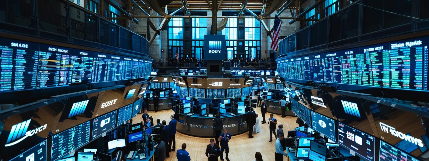 a dramatic stock market trading floor bustling with activity, where screens display fluctuating graphs and the emotional tension of traders reflects the limitations of fundamental analysis against the backdrop of shifting market sentiment. a dramatic stock market trading floor bustling with activity, where screens display fluctuating graphs and the emotional tension of traders reflects the limitations of fundamental analysis against the backdrop of shifting market sentiment.