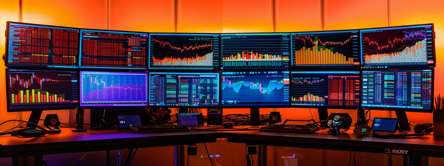 a dynamic portrayal of a glowing computer screen displaying vibrant stock market graphs and alerts, capturing the intensity of trading decisions in a modern financial environment. a dynamic portrayal of a glowing computer screen displaying vibrant stock market graphs and alerts, capturing the intensity of trading decisions in a modern financial environment.