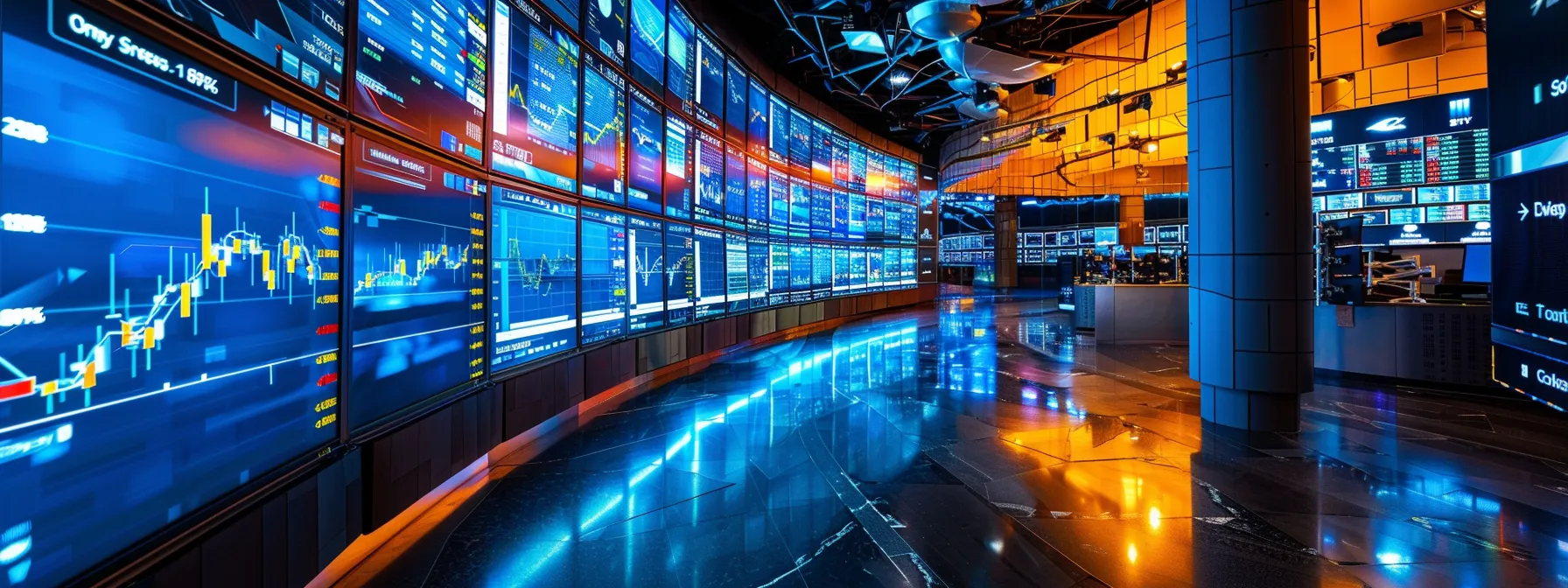 a dynamic stock market trading room illuminated by vibrant screens displaying fluctuating ticker symbols, capturing the urgency and excitement of instant notifications enabling traders to make swift, informed decisions.