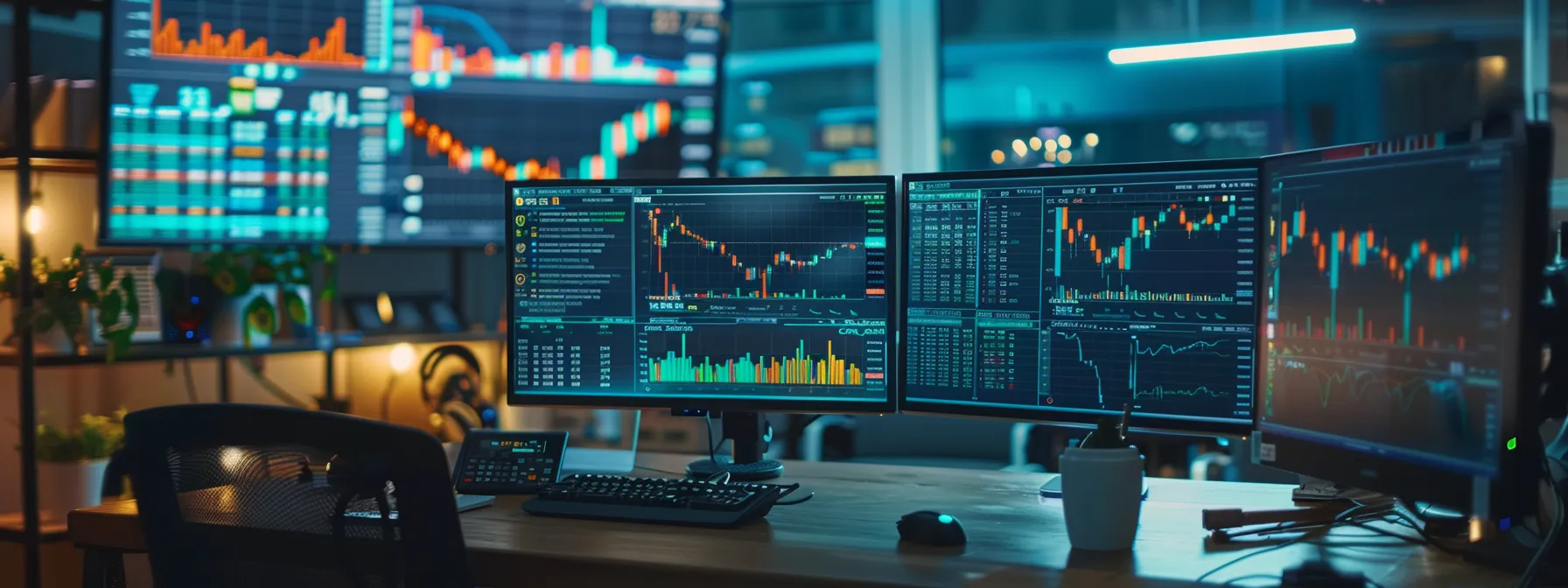 a dynamic trading workspace featuring multiple screens displaying vibrant, real-time stock alerts and charts, illuminated by soft, focused lighting, capturing the essence of market momentum and informed decision-making. a dynamic trading workspace featuring multiple screens displaying vibrant, real-time stock alerts and charts, illuminated by soft, focused lighting, capturing the essence of market momentum and informed decision-making.