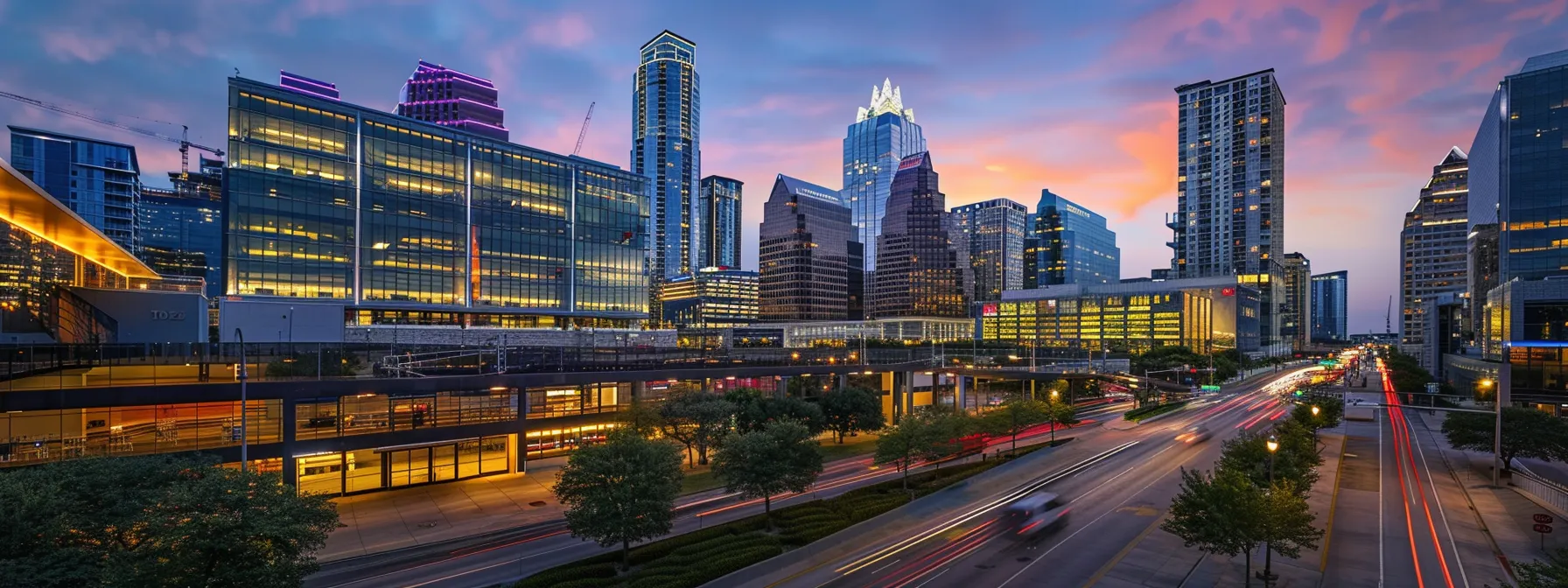 a vibrant city skyline at dusk, illuminated by the soft glow of financial district lights, symbolizes the dynamic nature of investment alerts guiding investors toward informed decisions in a bustling economy.